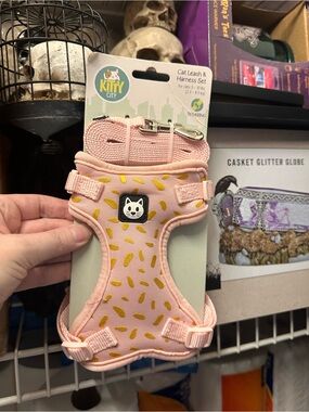 Kitty City Soft Pink Cat Harness & Leash Set - Sprinkle Pattern